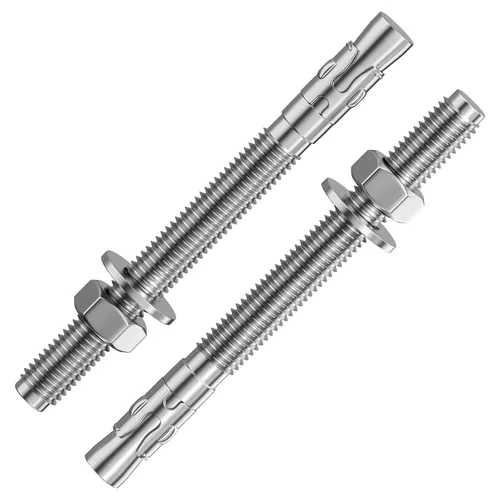 Vista 11 de Wensilon 5 piezas sujetadores estándar de 1/2x2-3/4 pulgadas, anclajes de cuña de acero inoxidable 304 para servicio pesado para cemento y hormigón