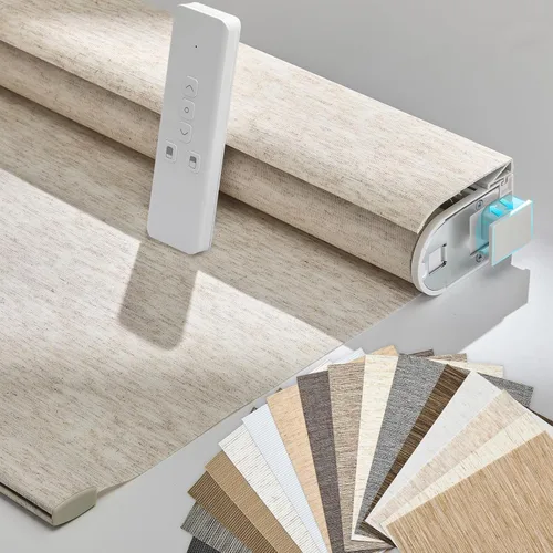 Vista 33 de Persianas motorizadas inteligentes Persilux con control remoto, sin necesidad de perforación, persianas enrollables automáticas para ventanas