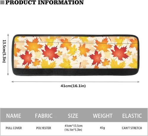 Vista 5 de 2 fundas para manijas de refrigerador, decoración otoñal, hojas de arce, fundas para manijas de puerta de nevera, lavables a máquina, microondas