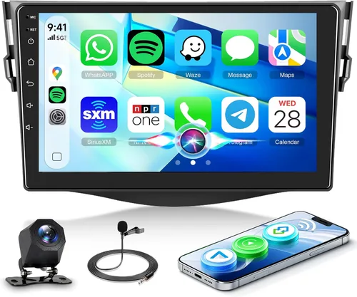 Vista 9 de Radio de coche de 8 núcleos 6G+128G para Toyota RAV4 2007-2011, estéreo de coche Rimoody Android con Carplay inalámbrico, Android Auto, Mirror Link