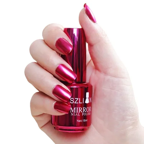 Vista 10 de KYDA Esmalte de uñas de espejo morado oscuro de 0.6 fl oz, esmalte de espejo brillante brillante para arte de uñas, arte de uñas de efecto metálico