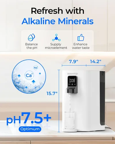 Vista 4 de Waterdrop K19-SFK - Filtro de agua de ósmosis inversa para encimera, minerales alcalinos, sistema de ósmosis inversa de encimera, 3:1 puro