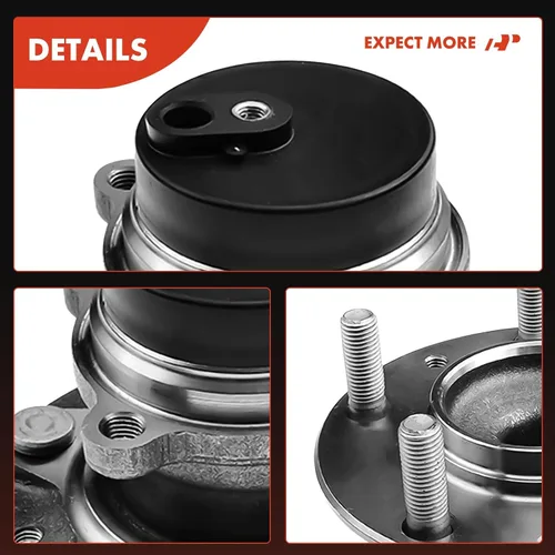 Vista 8 de A-Premium 2 rodamientos de rueda delantera y conjunto de cubo con 5 lengüetas compatibles con Mazda RX-8 2009 2010 2011, con control de estabilidad