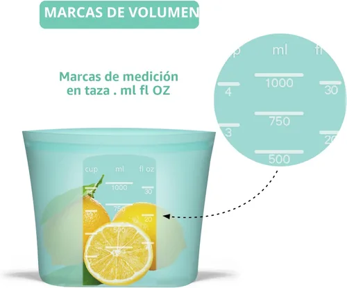 Vista 7 de Bolsas de Alimentos Reutilizables, Paquete de 12 Bolsas de Almacenamiento de Alimentos 100% Silicona que se Mantienen de Pie con Cierre Hermético