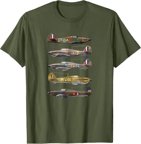 Vista 4 de Hawker Hurricane is a British WW2 camiseta de aviones de combate Negro
