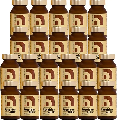 Vista 8 de Fucoidan Powered with AHCC Suplemento inmunitario de algas marrones con alta pureza Mekabu Mozuku Agaricus 1 botella - 160 cápsulas vegetales