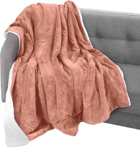 Vista 52 de Elegant Comfort Manta, Manta Reversible de Franela Sherpa, Ultra-Suave, Mullida, Acogedora y Afelpada - Manta Decorativa Ligera para Todas las Gris