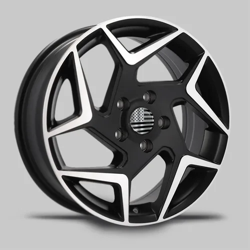 Vista 4 de 4 x Centro de Tapacubos, Compatible con Tapacubos de Centro para Llantas de Aleación, 54 mm, Plata, Negro Plata Bandera de EE. UU. CF 11