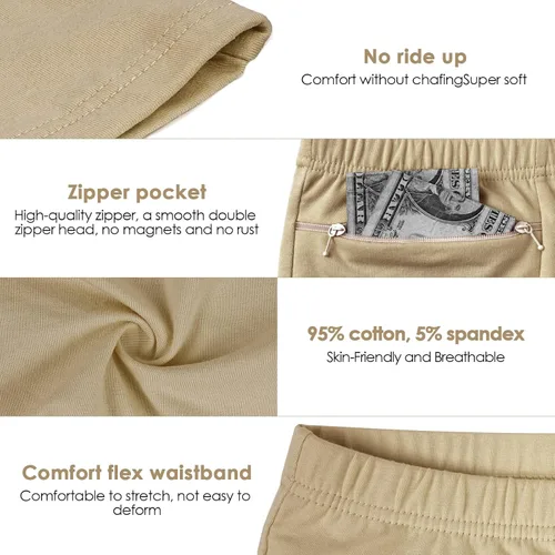Vista 3 de Women's Underwear with Secret Pocket Panties, 2 Packs Anti Pickpocket Travel Boxers (Nude)