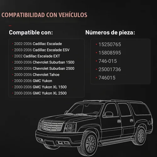 Vista 4 de Actuador de pestillo de bloqueo de puerta trasera para puerta trasera – Compatible con Cadillac, Chevrolet, GMC - Escalade, Escalade ESV, Escalade