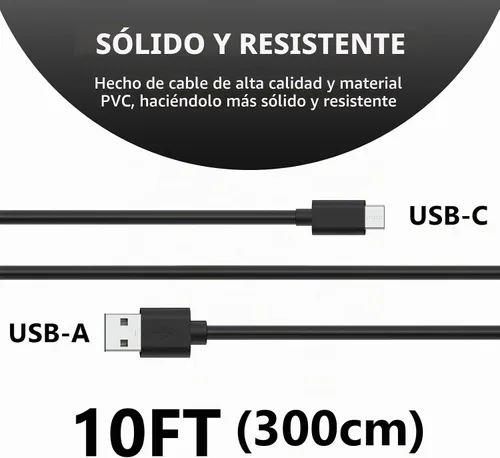 Vista 2 de GEEKRIA for Creators - Cable de micrófono USB A a tipo C de 10 pies / 3 M, compatible con Fifine AmpliGame A6, HyperX QuadCast S, SoloCast, Logitech