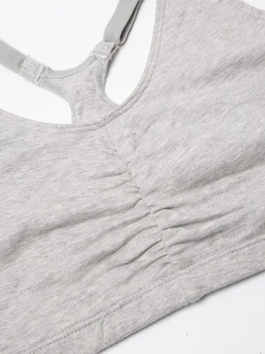 Vista 3 de Fruit of the Loom Sujetador deportivo fruncido con espalda cruzada para mujer - Estilo de tirantes de soporte ligero