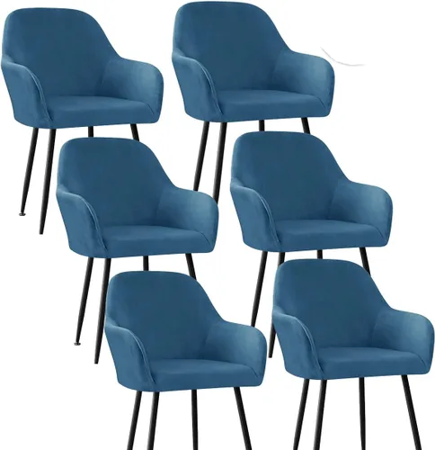 Vista 35 de Fundas protectoras de terciopelo elástico para sillas de comedor con brazos y respaldo curvado pequeño, juego de 6/4/2 para cocina, oficina, hogar
