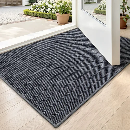 Vista 30 de LUMI Tapete ultradelgado para puerta de interior de 17 x 30 pulgadas, tapete de entrada antideslizante, tapete de perfil bajo, tapete de diseño