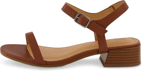 Vista 2 de CUSHIONAIRE Sandalia Fontana con tacón de bloque de una banda para mujer + espuma viscoelástica, anchos disponibles