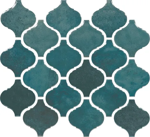 Vista 3 de Daltile Mesmerist - Mosaico arábigo de cerámica de 11 x 12 pulgadas en brillo místico (10 unidades por caja) (7.4 pies cuadrados por caja)