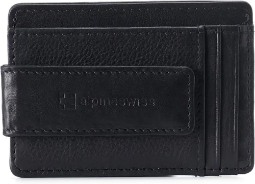 Vista 5 de Alpine Swiss Harper - Cartera de piel minimalista con clip para dinero, con bolsillo frontal, para hombre