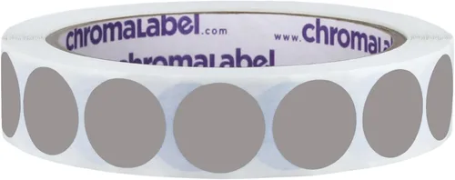 Vista 14 de ChromaLabel Kit de puntos verdes y amarillos fluorescentes con código de color extraíble de 3/4 pulgadas, 2 rollos, 1000/rollo
