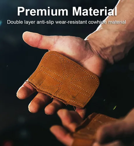 Vista 3 de SUJAYU Guantes de cuero para levantamiento de pesas, guantes de levantamiento de pesas para hombres y mujeres, guantes de gimnasio