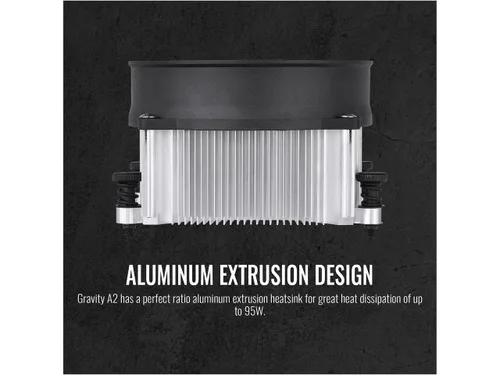 Vista 4 de Thermaltake 95W Gravity A2 Enfriador de CPU para Escritorio, Ventilador de Refrigeración de Extrusión de Aluminio de 92 mm, 4 Pines PWM 1200~3500rpm