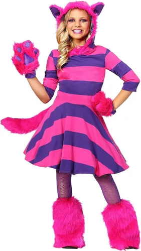 Vista 2 de Disfraz de gato Cheshire para niñas talla M