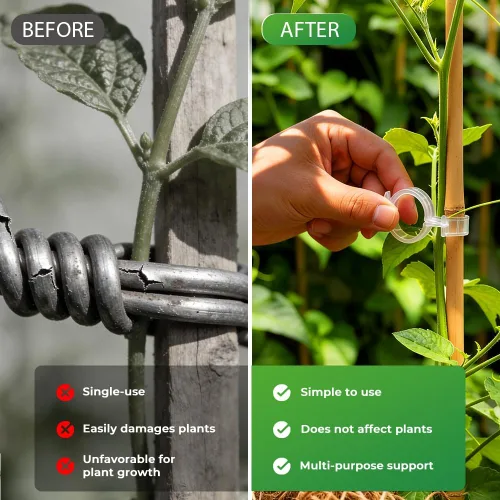 Vista 3 de Clip de plástico seguro para plantas, clips de jardín actualizados 2026 para plantas trepadoras, clips de enrejado de plástico, tomate, uva, vid