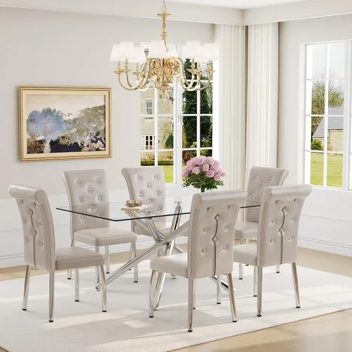 Vista 44 de Juego de mesa de comedor moderna para mesa de comedor negra de 4,63 pulgadas, juego de 4 con patas de metal dorado, mesa de cocina rectangular