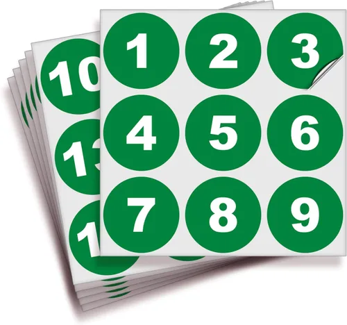 Vista 30 de iSYFIX Calcomanías negras de números consecutivos – 1 a 50, 1 pulgada, 1 juego – Vinilo autoadhesivo de alta calidad ideal para inventario