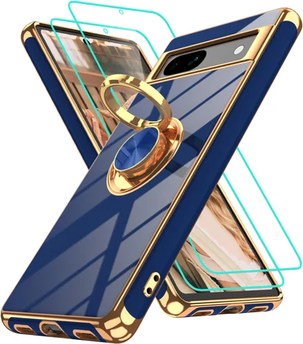 Vista 35 de Funda para Motorola Moto G 5G 2024: Funda Moto G Play 5G 2024 con 2 piezas de protectores de pantalla, soporte de anillo de rotación de 360°