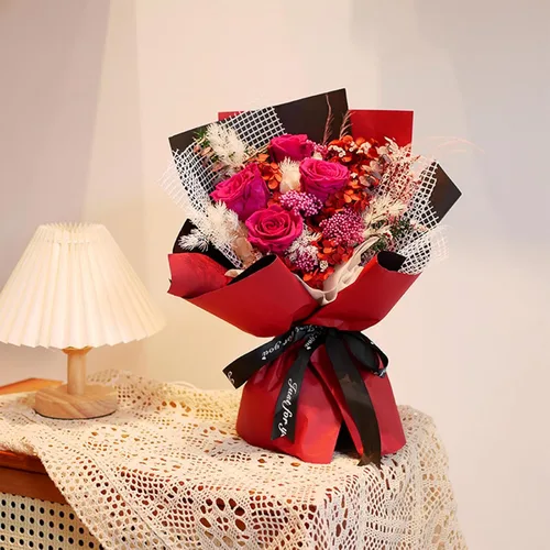 Vista 5 de Gloreyan 20 hojas de papel de regalo de flores, ramo de floristería para manualidades, ramo de flores frescas, envoltura impermeable, caja