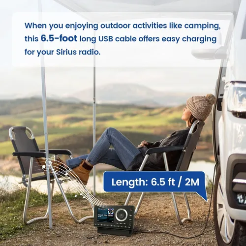 Vista 8 de Anina Antena de radio Sirius XM de 23 pies con magnético compatible con todos los receptores de radio satelital Sirius y XM, cable de alimentación