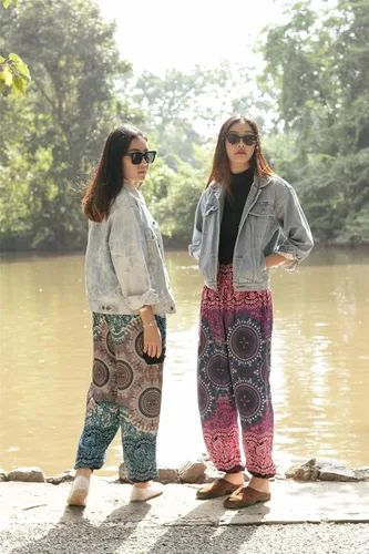 Vista 3 de LOFBAZ Harem Pants for Women Yoga S-4XL Plus Boho Hippie Clothing PJ