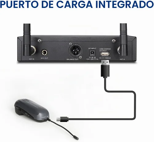 Vista 7 de SGPRO Micrófono inalámbrico para saxofón, micrófono profesional con clip de cuello de cisne con ecualizador y eco preestablecidos, transmisión