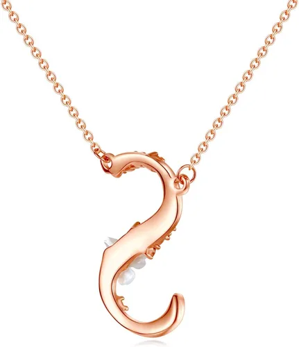 Vista 5 de Collar Gemmance de flor, con inicial, de amatista, rosa, rubí rojo, ópalo azul, perla sintética, con nombre, de joyería, hecha con cristales