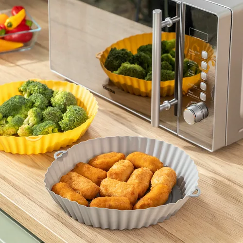 Vista 6 de Cestas de Silicona con Pincel para Freidoras de Aire Mollicon InnovaGoods 2