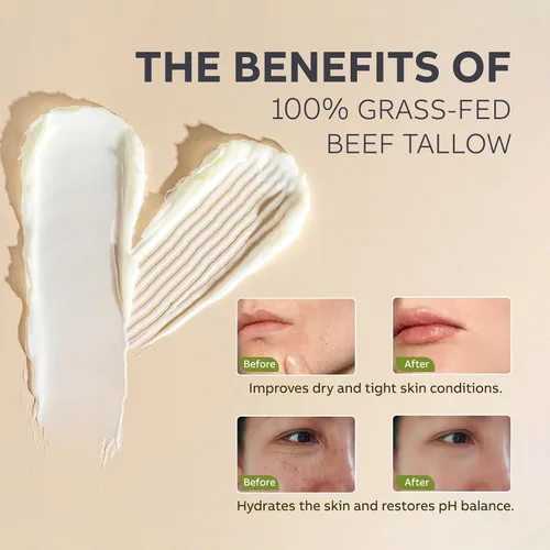 Vista 4 de Sarga de ternera para la piel, sebo de res y bálsamo de miel, hidratante facial de sebo nutre e hidrata la piel, bálsamo alimentado con pasto