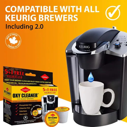 Vista 8 de Cápsulas de limpieza compatibles con K-Cup 2.0 Keurig, quitamanchas, biodegradables, no tóxicas, 6 tazas por paquete.