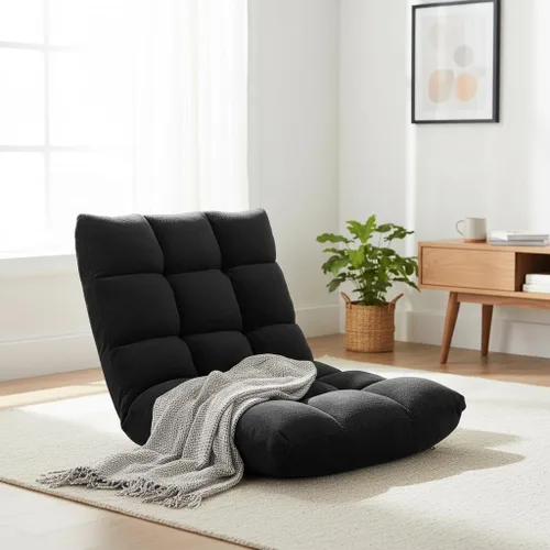 Vista 15 de S AFSTAR Silla de Piso Acolchada, Reclinable Perezosa Acolchada Ajustable de 14 Posiciones con Cómodo Soporte de Espalda y Funda Amigable