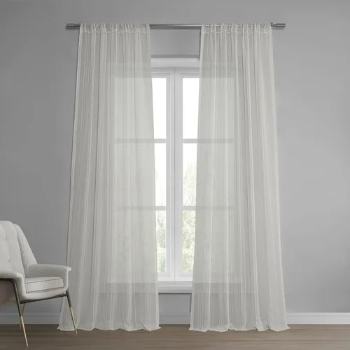 Vista 11 de HPD Half Price Drapes SHCH-11729-84 - Cortina transparente de lino con estampado (1 panel), 50 x 84, Avignon Vine