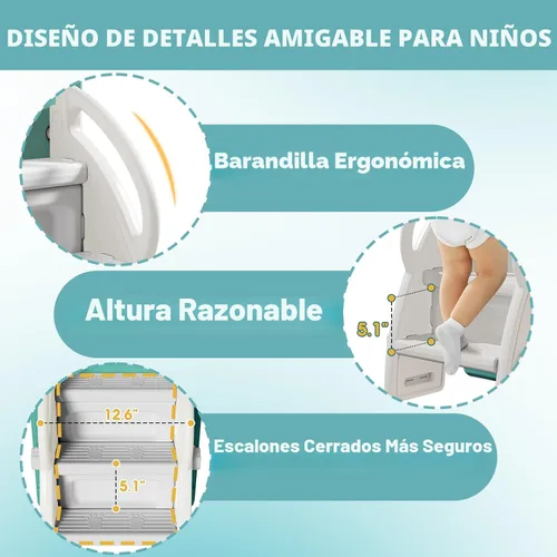 Vista 5 de Juego de toboganes 8 en 1 para niños pequeños, tobogán para niños pequeños, juego de tobogán escalador con aro de baloncesto, patio de juegos al