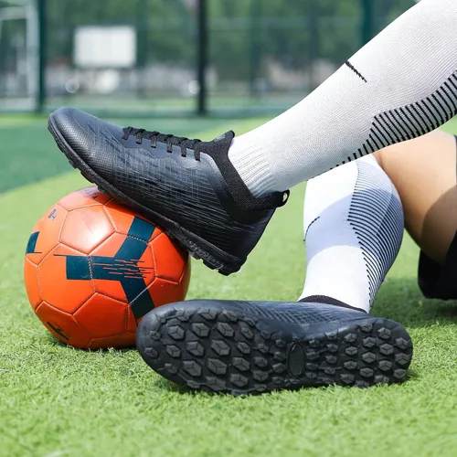 Vista 6 de ZVC Tacos de fútbol para hombre, zapatos de fútbol para exteriores, interiores, entrenamiento, césped, zapatos de fútbol para jóvenes, niños