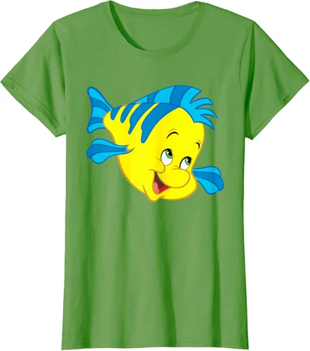 Vista 59 de Disney Camiseta de disfraz de cara grande de la Sirenita Flounder Sidekick