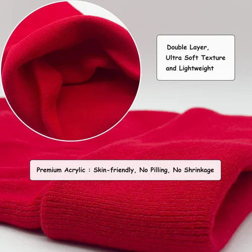 Vista 5 de Gorro unisex de punto suave y cálido con puños, gorro de camuflaje de invierno para hombres y mujeres