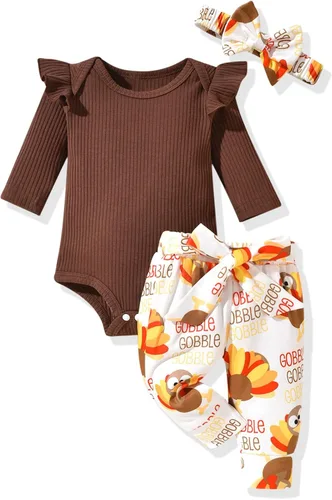 Vista 108 de Aalizzwell Conjunto de mameluco acanalado para bebé recién nacido prematuro para otoño e invierno