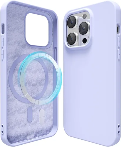 Vista 181 de oakxco Funda de silicona para iPhone 12 Pro Max, magnética, compatible con carga inalámbrica Magsafe, cubierta protectora de goma suave y delgada