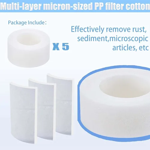 Vista 2 de Paquete de 10 filtros para fregadero de baño, filtración de algodón PP para grifo de fregadero, elimina plomo, calcio, óxido, hierro, metales