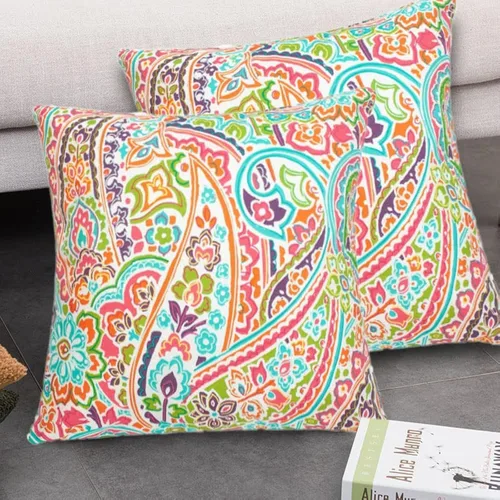 Vista 18 de FUNHOME Fundas de almohada lumbar para exteriores, 12 x 20 pulgadas, sin relleno, círculo cian