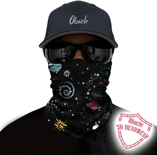 Vista 2 de Obacle Bandana sin costuras, máscara facial rave, para mujeres y hombres, para protección contra el polvo, el viento y el sol