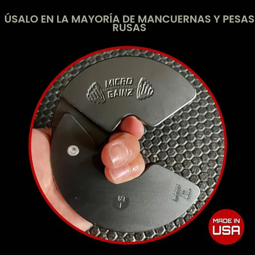 Vista 6 de Micro Gainz - Mancuernas fraccionarias de 1 libra, 2 o 4 piezas, diseñadas para entrenamiento con mancuernas y micro carga, fabricadas en Estados