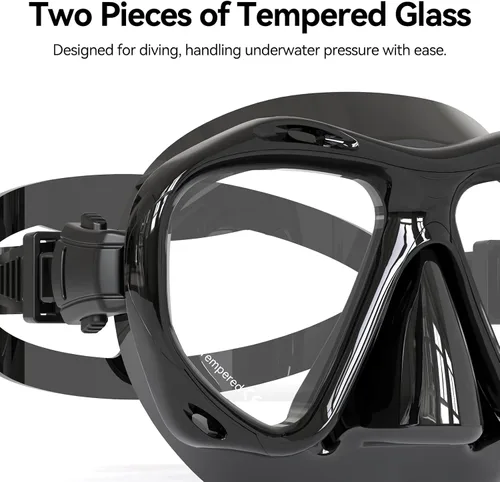 Vista 3 de COPOZZ Snorkel Mask Adult – Anti-Fog Scuba Mask with Nose Cover, Tempered Glass Snorkeling Gear for Adults